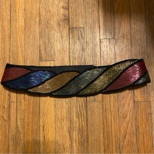 Vintage La Regale Multicolor Beaded Belt - Red, Blue, Gold, Black